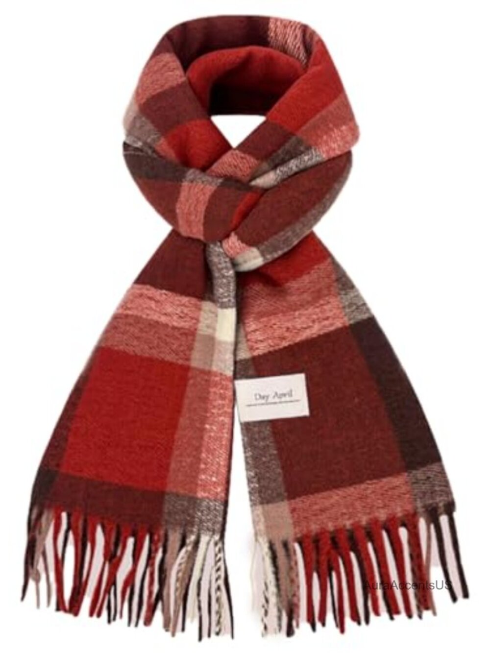 Women's Plaid Fringe Scarf Oversized Wrap Shawl Acrylic Winter Warm